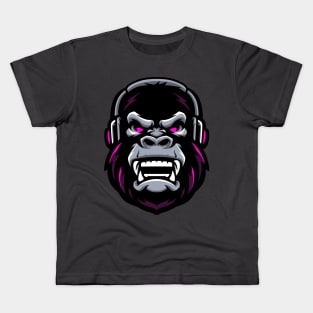 Music listening gorilla Kids T-Shirt